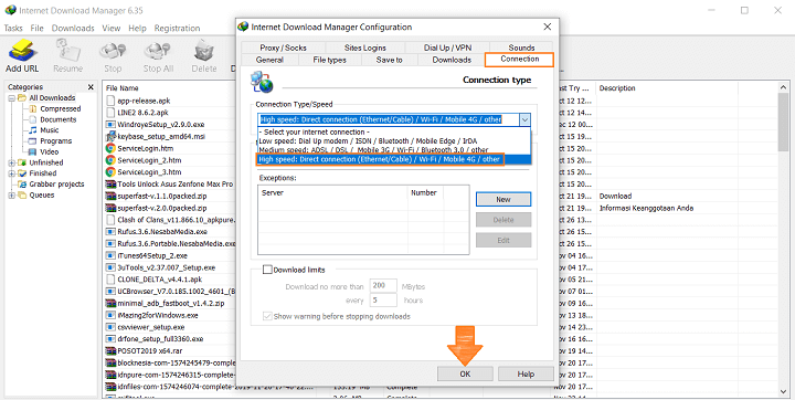 Mengoptimalkan Kecepatan Download pada IDM