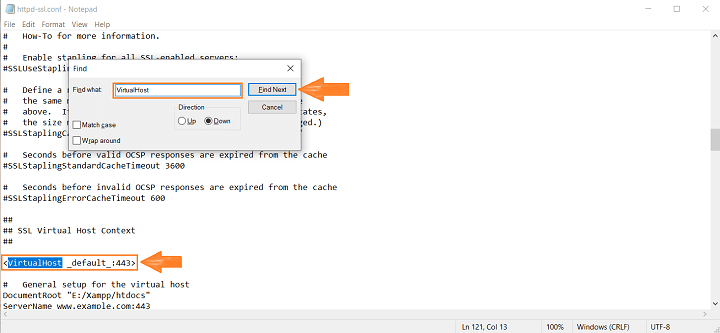 Edit Config di Pengaturan Apache