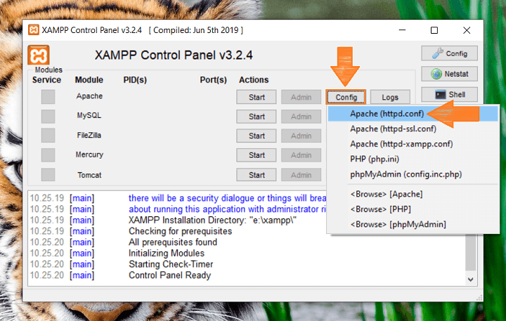 Memperbaiki Xampp Error Shutdown Unexpectedly