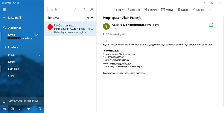 Mengirimkan Data Akun Yang Sebelumnya Sudah Terdaftar