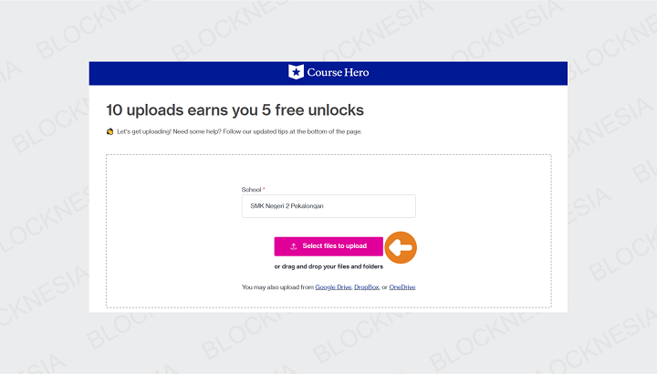Upload Dokumen di Course Hero