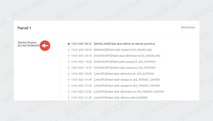 Nomor Tracking Standard Express