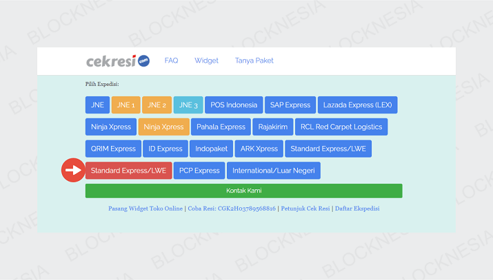 Pilih Kurir Standard Express atau LWE