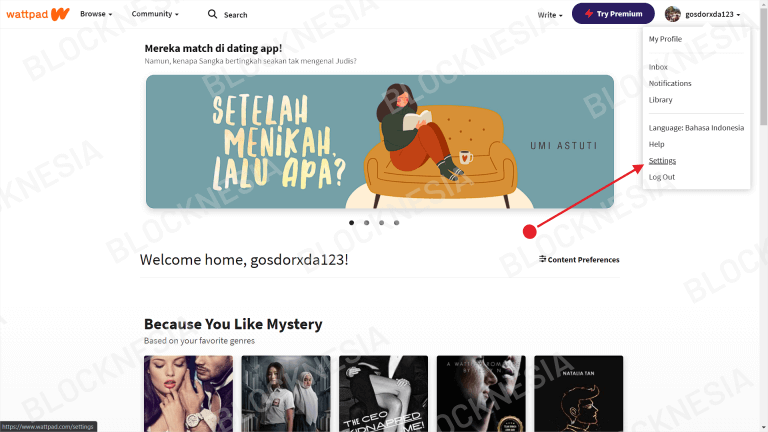 Cara Menghapus Notifikasi di Wattpad