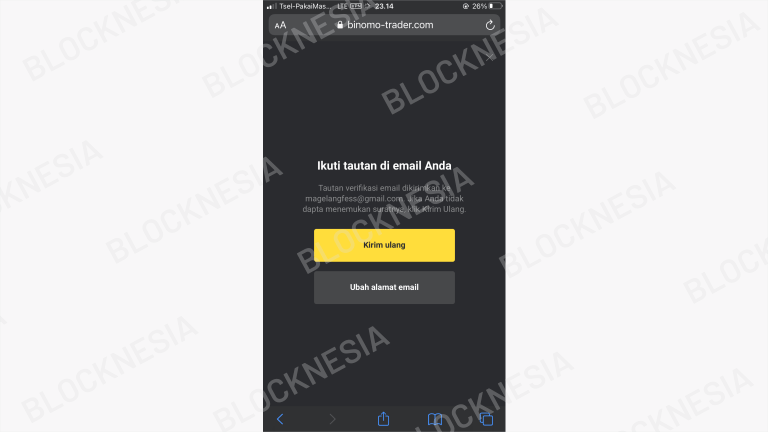 Mengaktifkan Akun Binomo dengan Konfirmasi Alamat Email